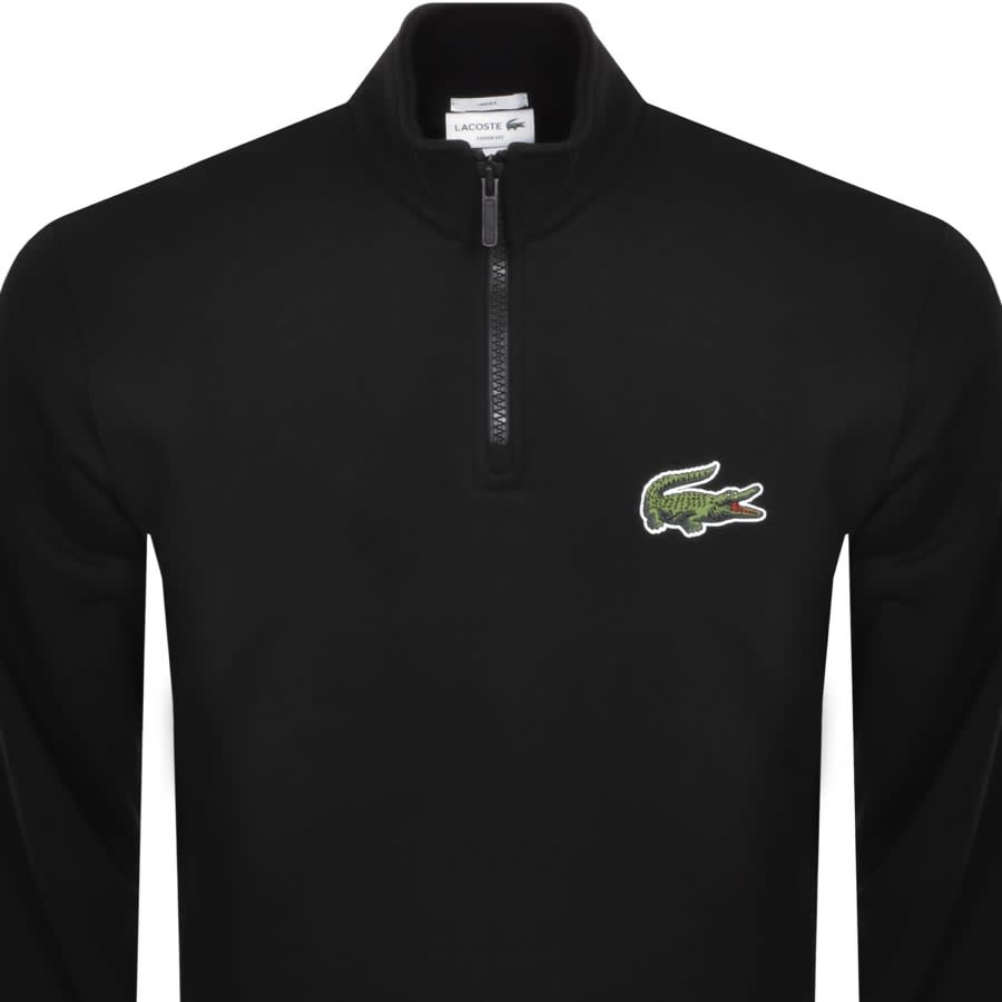 Lacoste Half Zip Logo Sweatshirt Black